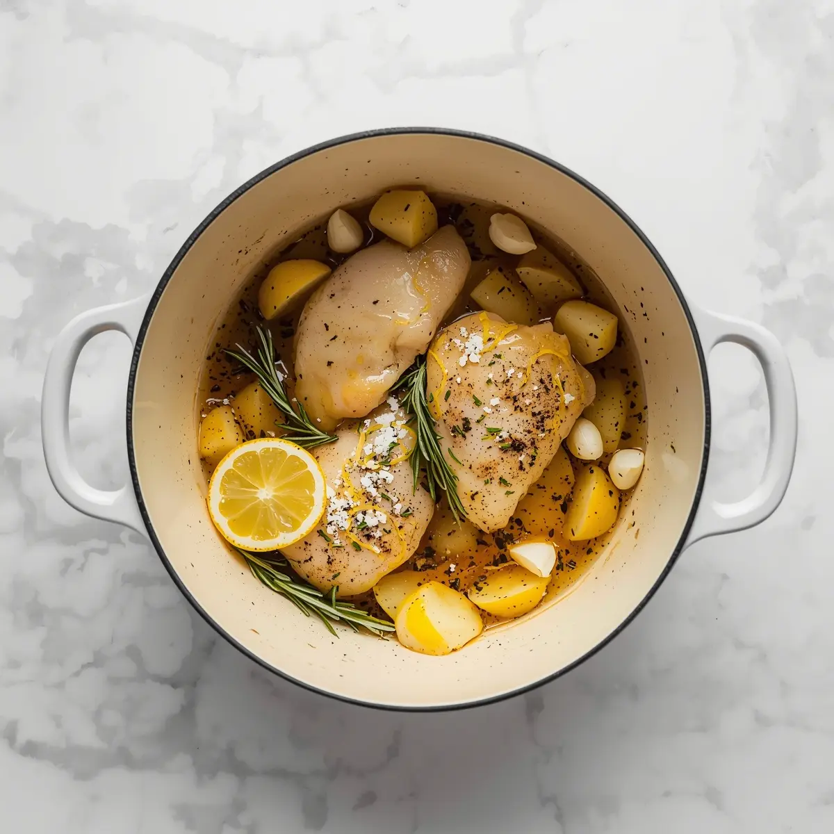 Cooking instructions for cozy baked lemon herb chicken summer