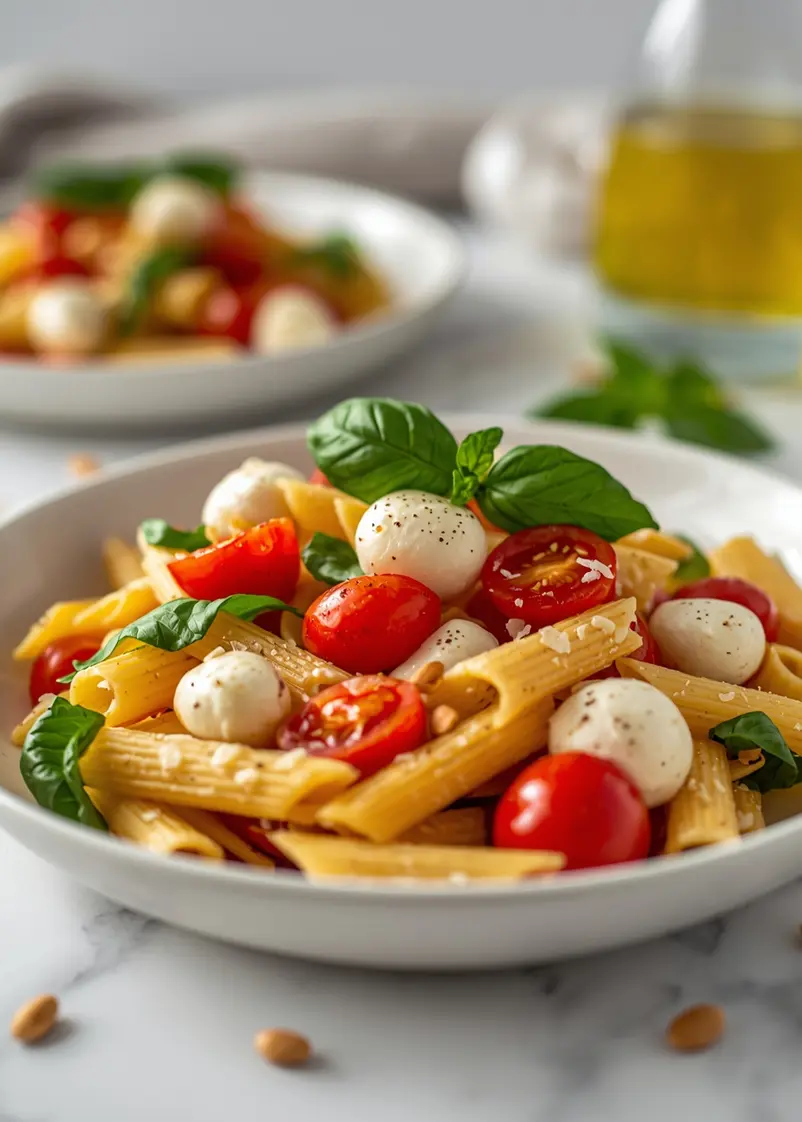 cozy caprese pasta salad summer ready to serve