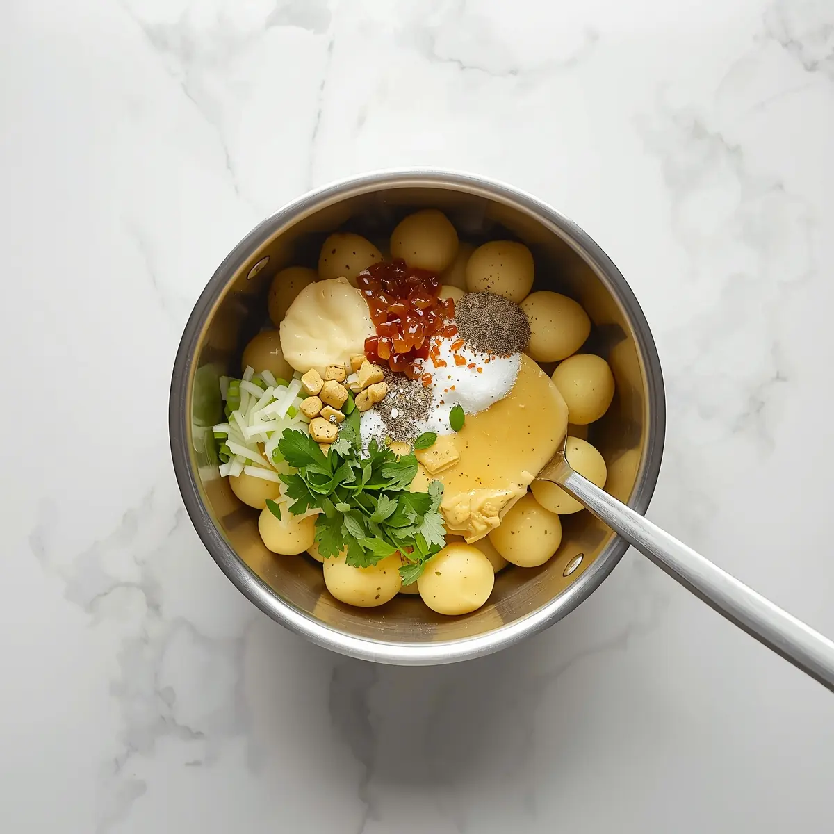 Cooking instructions for cozy classic potato salad summer