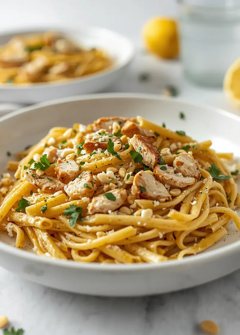 cozy cold lemon pasta summer ready to serve