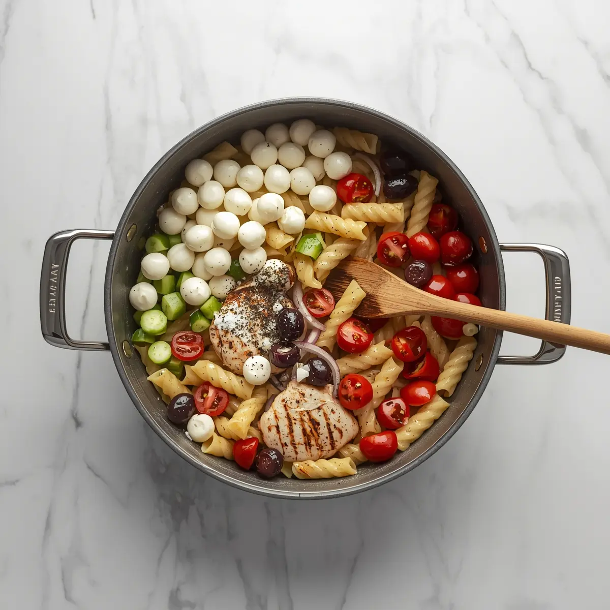 Cooking instructions for cozy cold pasta salad summer