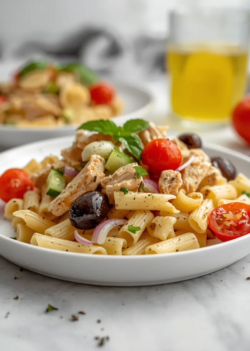 cozy cold pasta salad summer ready to serve