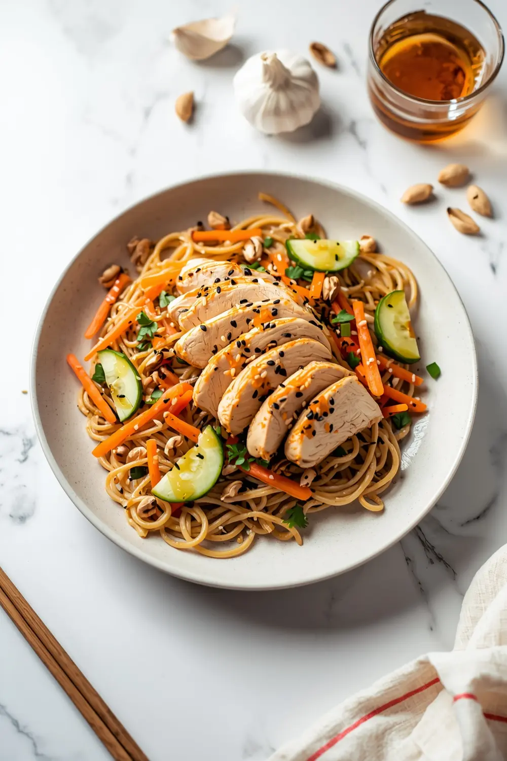 cozy cold sesame noodles chicken summer