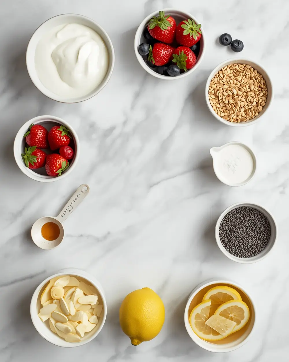 Ingredients for cozy frozen yogurt cups summer