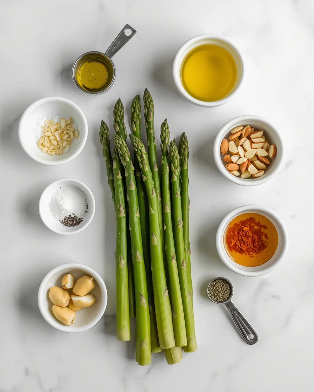 Ingredients for cozy grilled asparagus summer