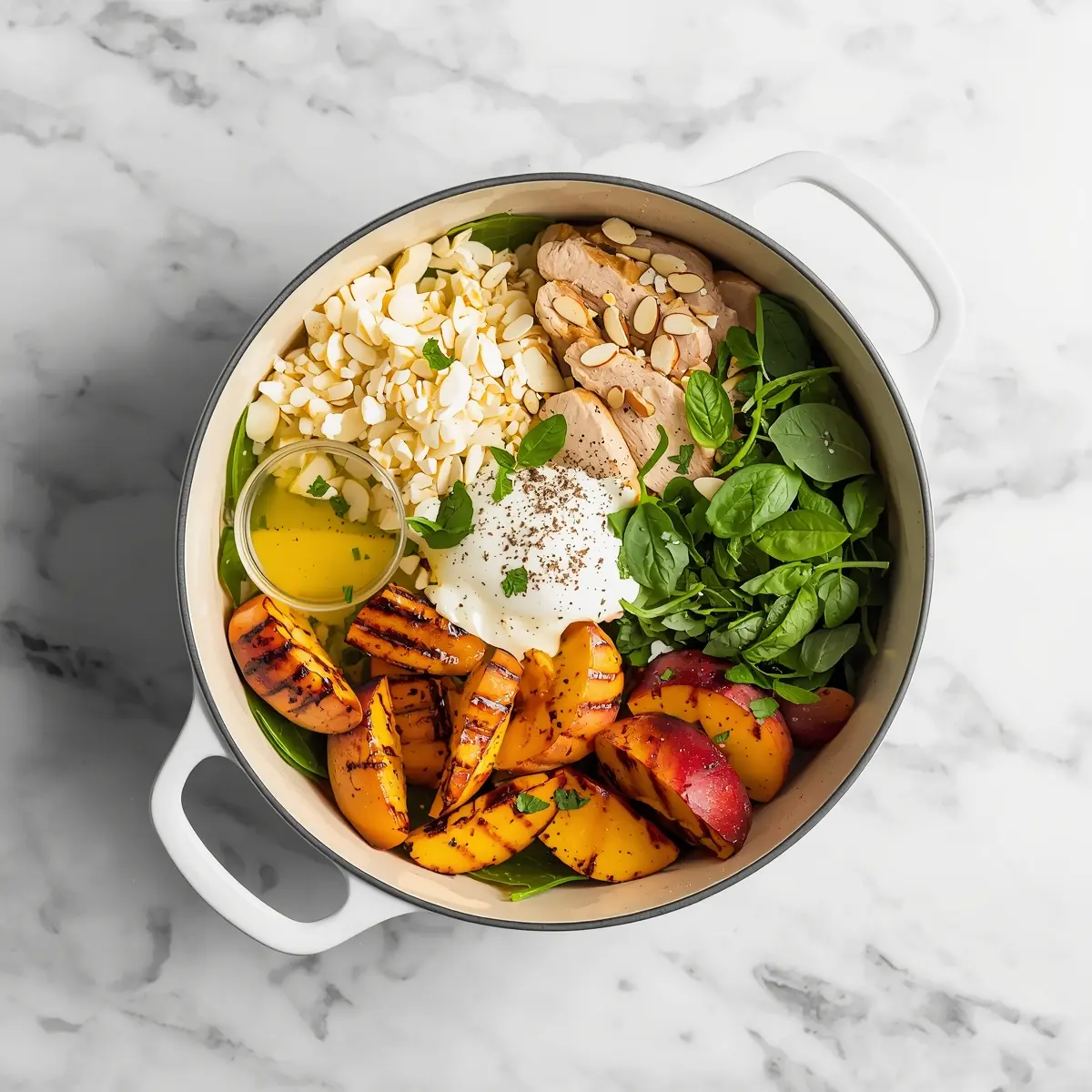 Cooking instructions for cozy grilled peach salad summer