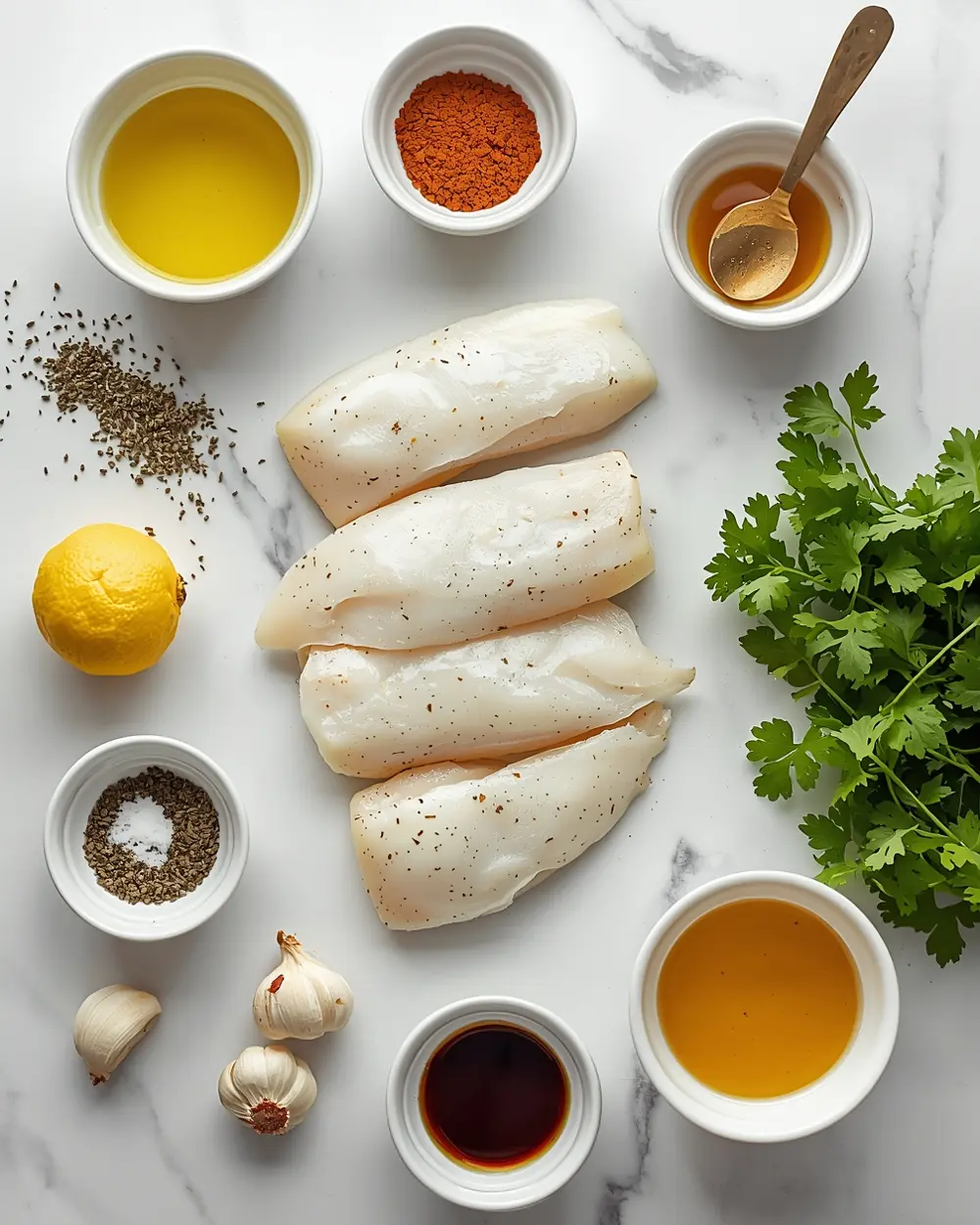 Ingredients for cozy grilled tilapia summer