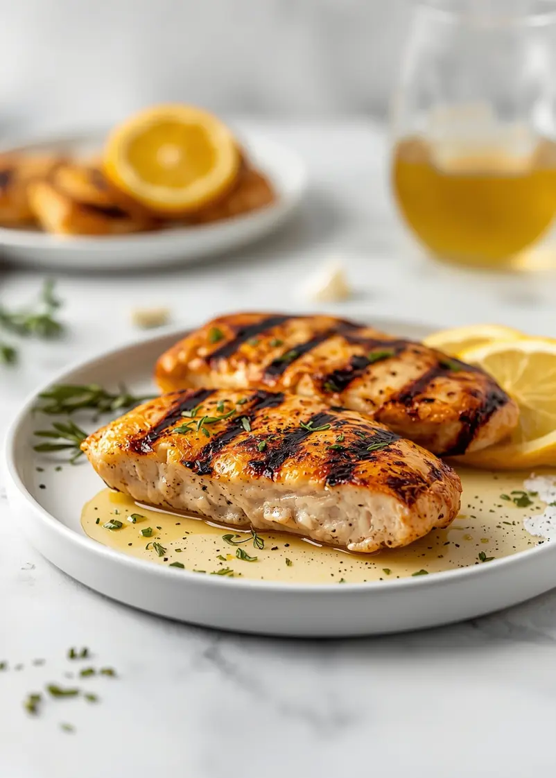 cozy lemon herb grilled chicken ready to serve