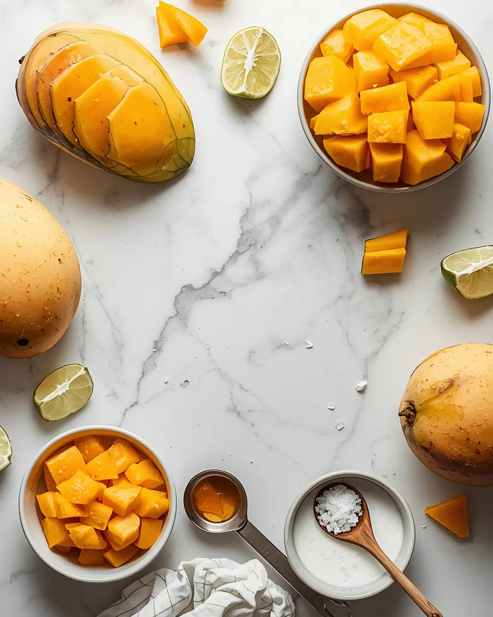 Ingredients for cozy mango popsicles homemade