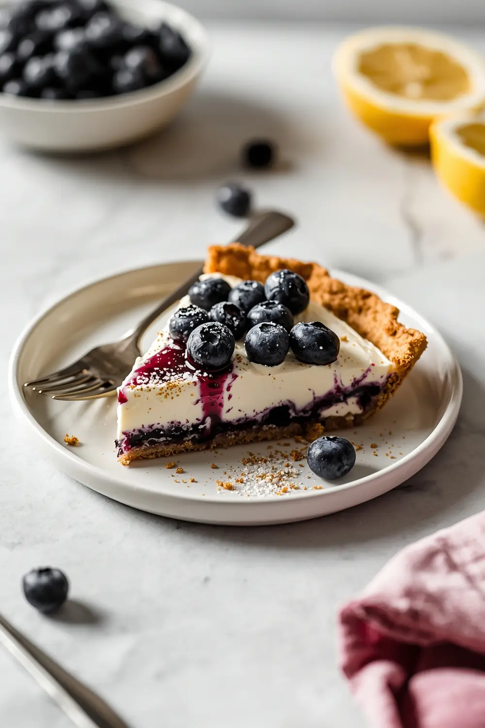 cozy no bake blueberry cream pie