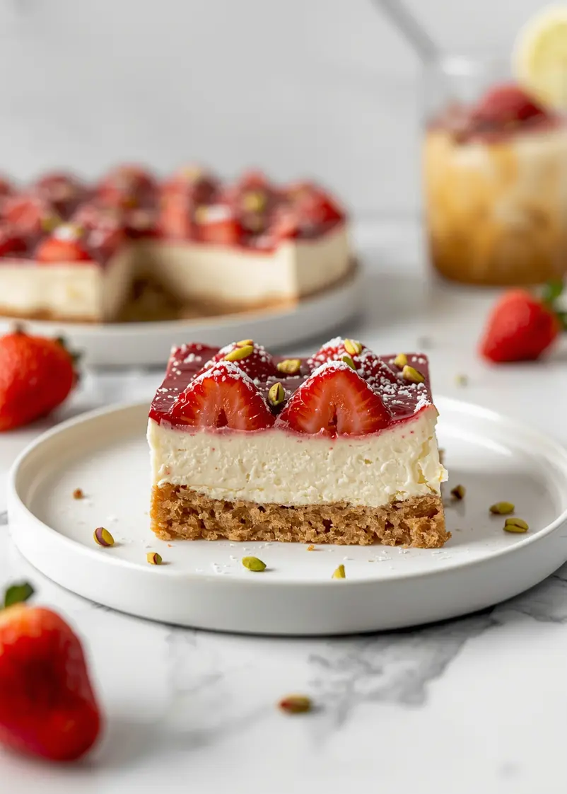 cozy no bake strawberry cheesecake summer ready to serve