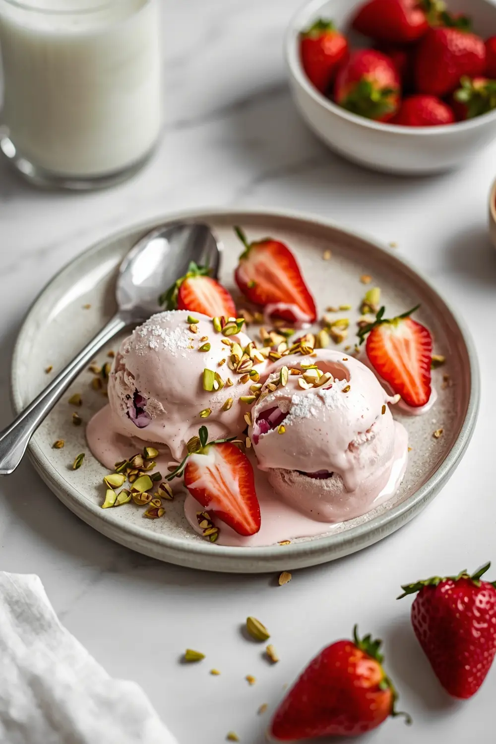 cozy no churn strawberry ice cream