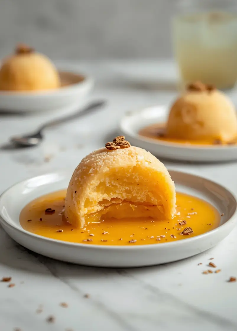 cozy peach sorbet homemade summer ready to serve