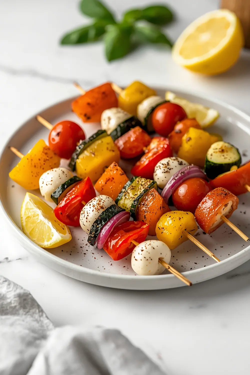 cozy rainbow vegetable skewers summer