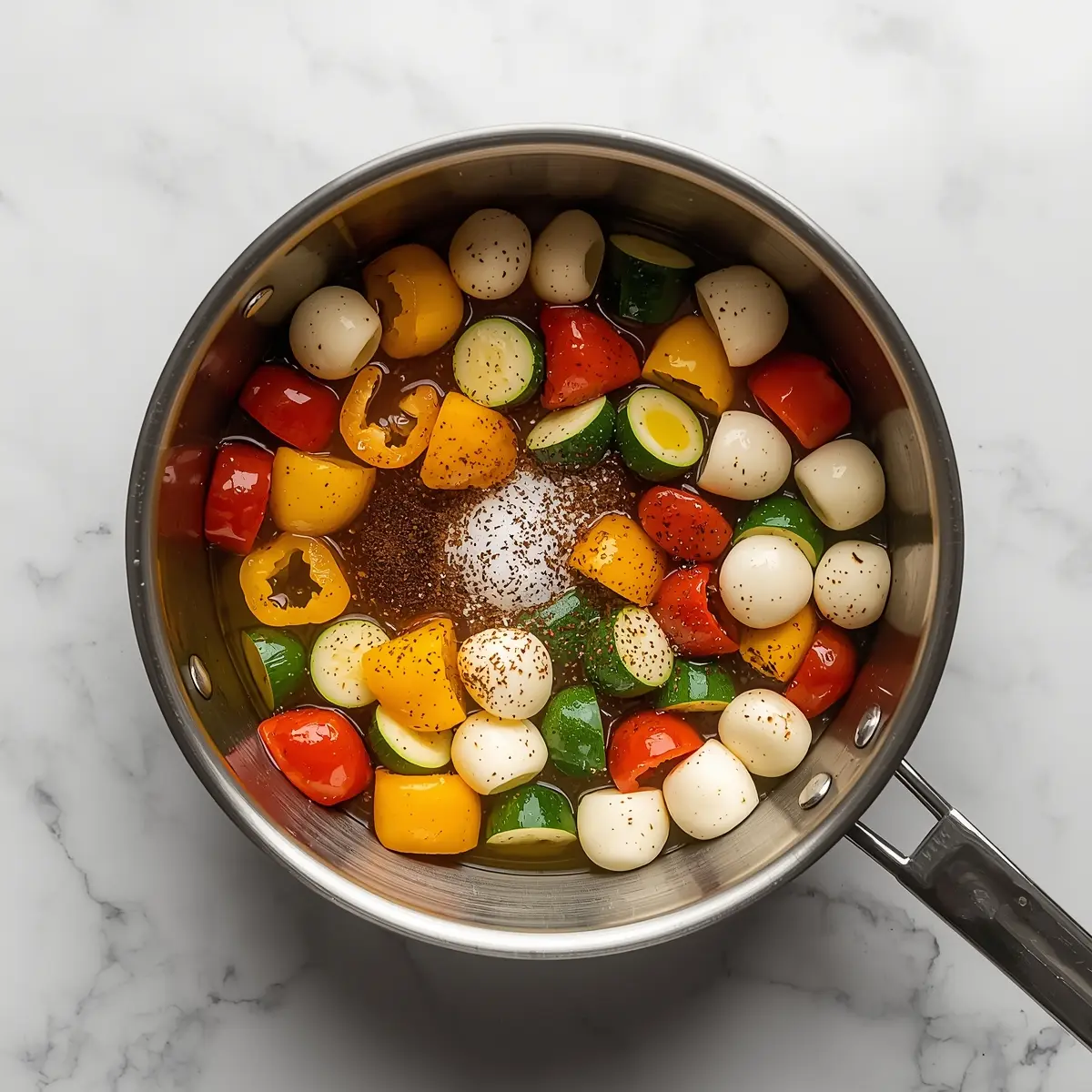 Cooking instructions for cozy rainbow vegetable skewers summer