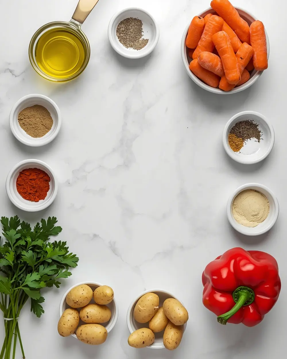 Ingredients for cozy sheet pan chicken summer