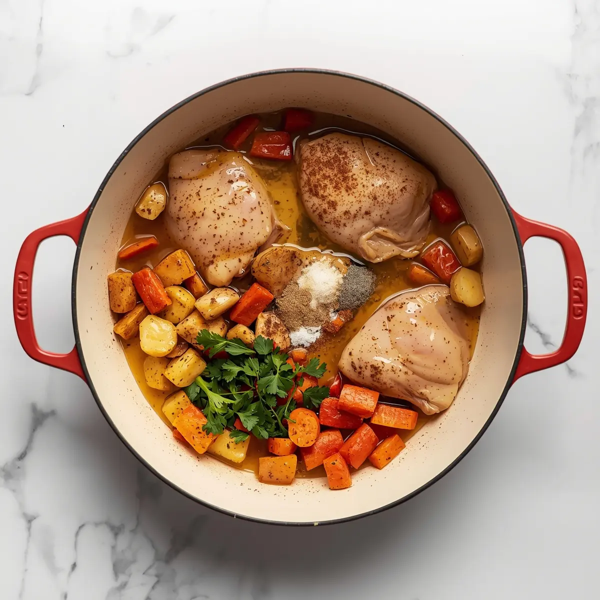 Cooking instructions for cozy sheet pan chicken summer