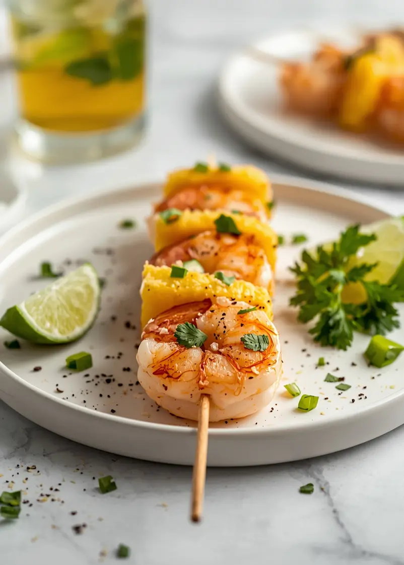 cozy shrimp pineapple skewers summer ready to serve