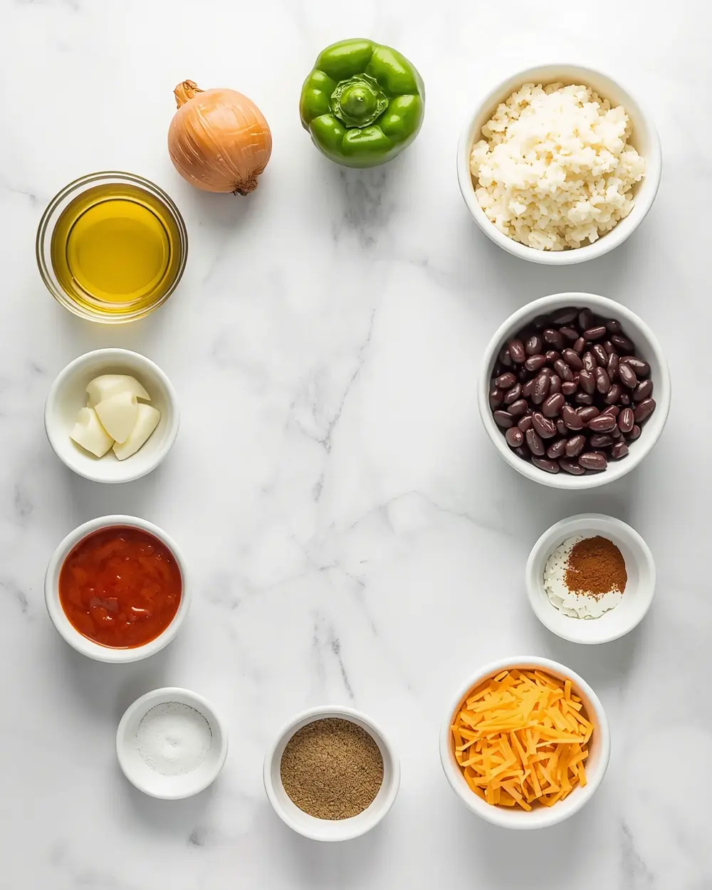Ingredients for cozy slow cooker chicken enchilada summer