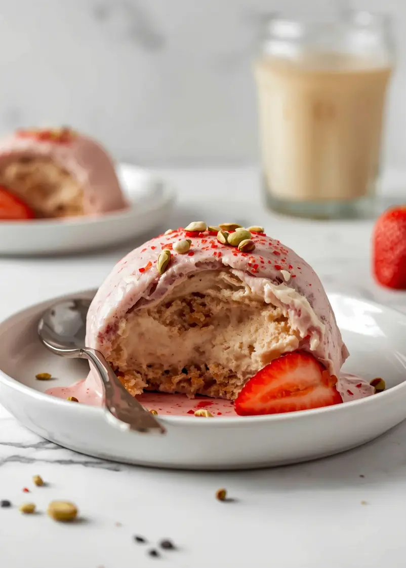 cozy strawberry banana nice cream ready to serve