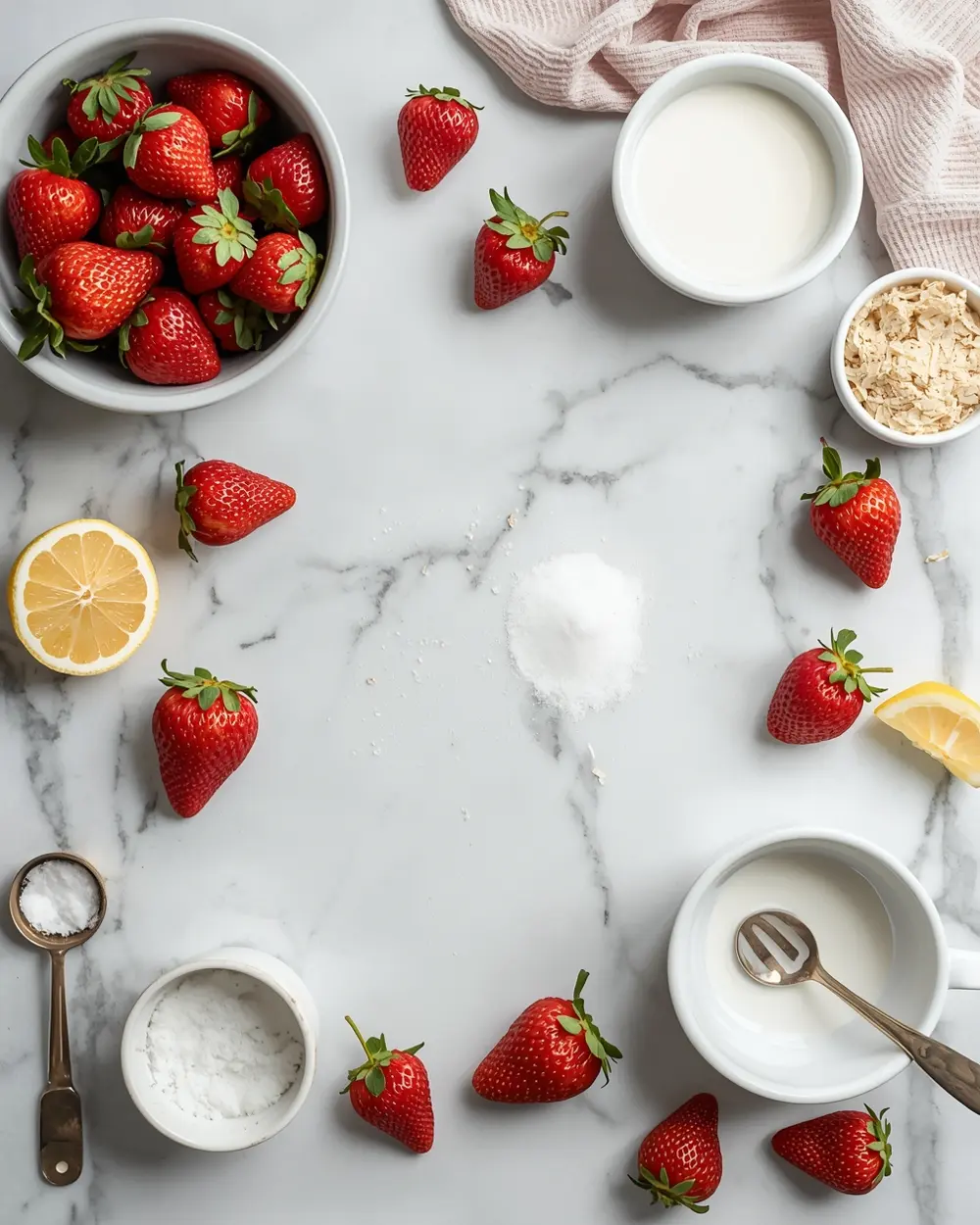 Ingredients for cozy strawberry popsicles homemade