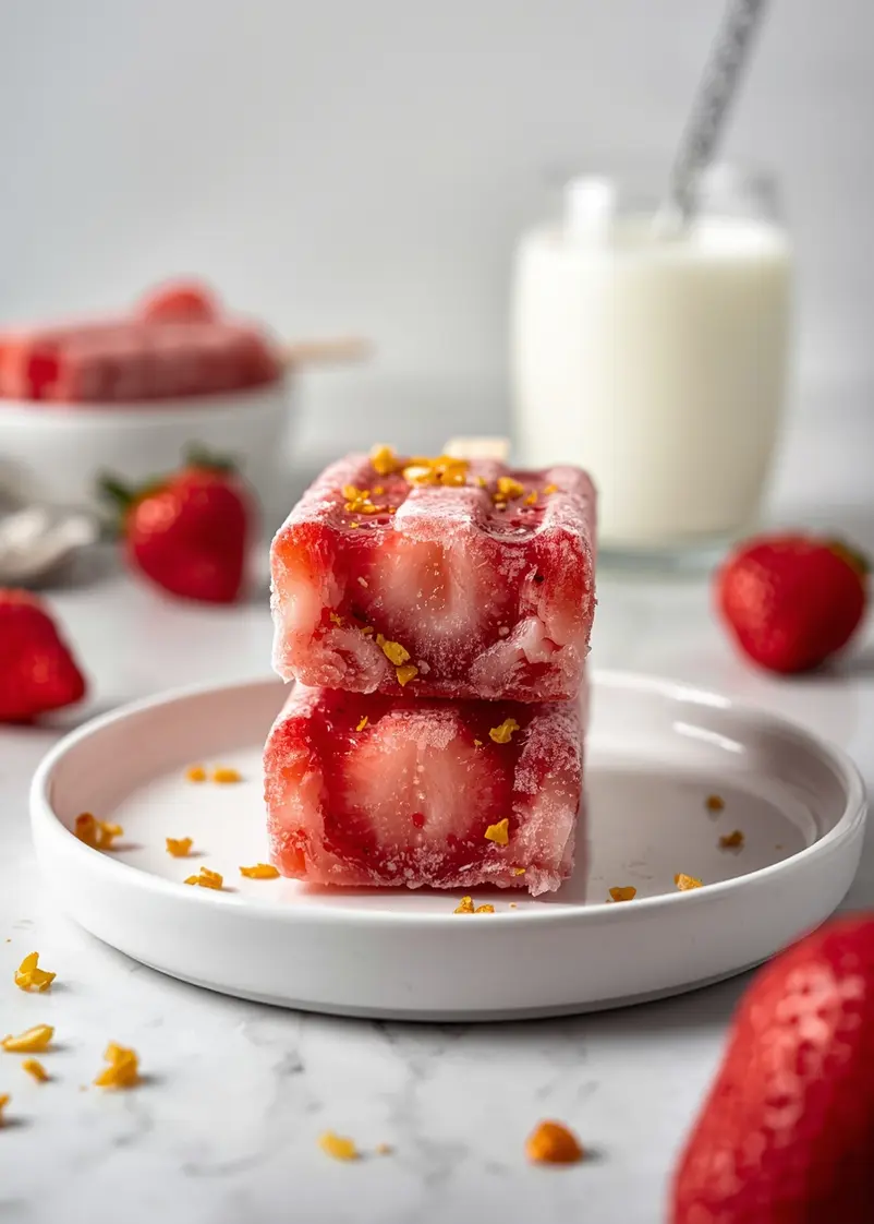 cozy strawberry popsicles homemade ready to serve