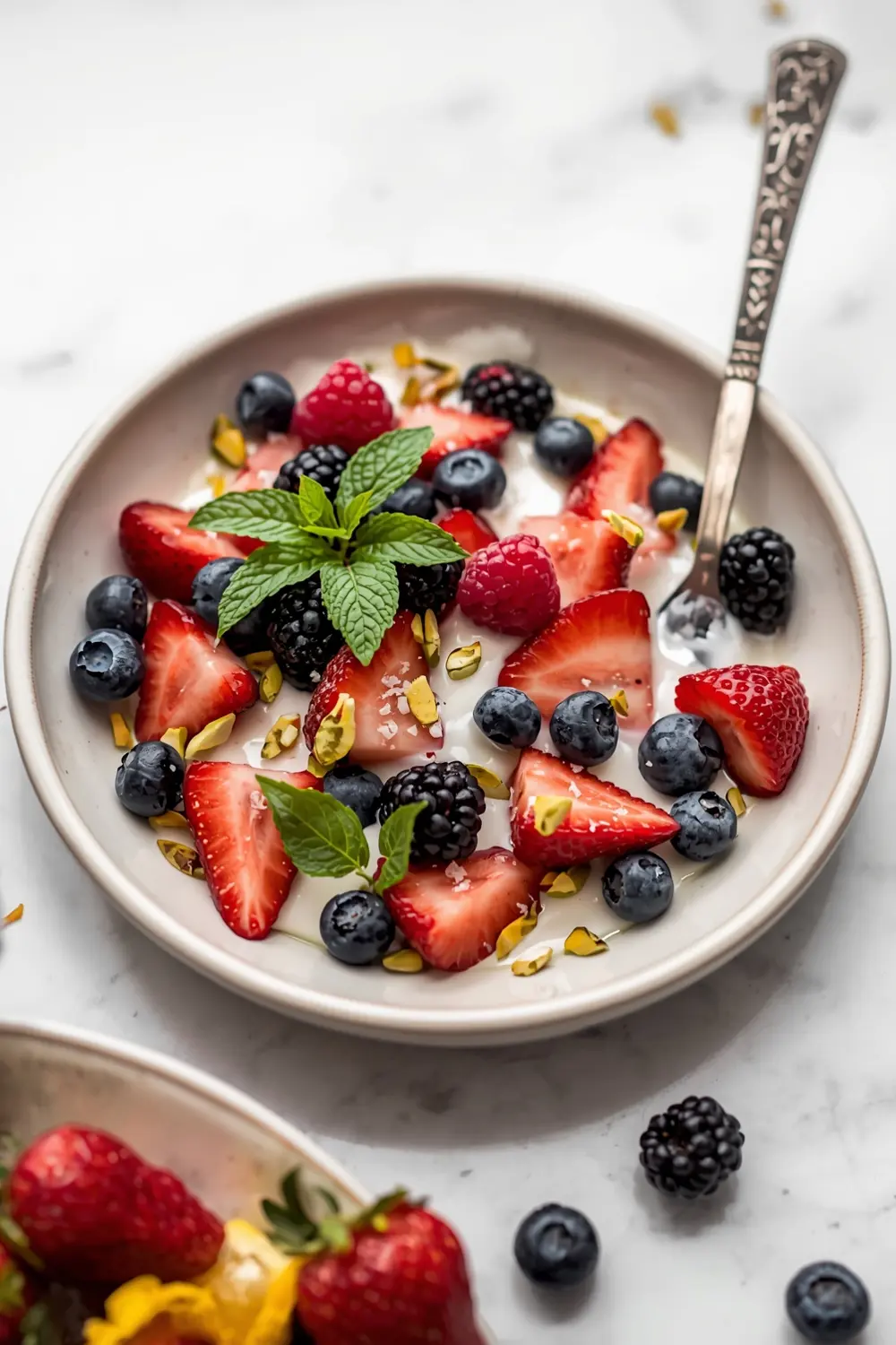 cozy summer berry fruit salad