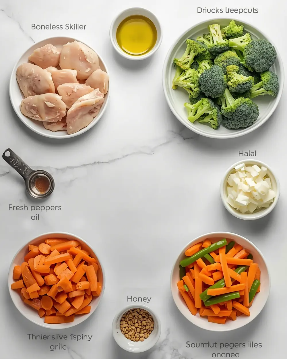 Ingredients for cozy summer chicken stir fry