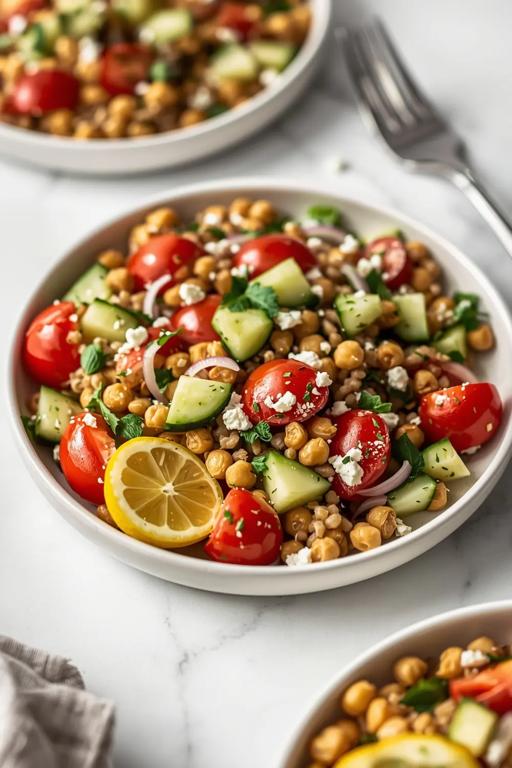 cozy summer farro salad