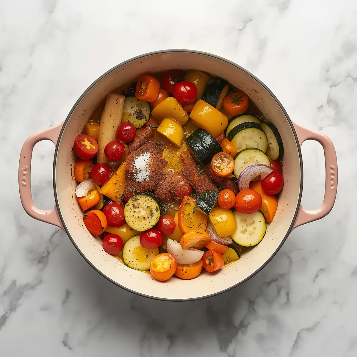 Cooking instructions for cozy summer roasted vegetables