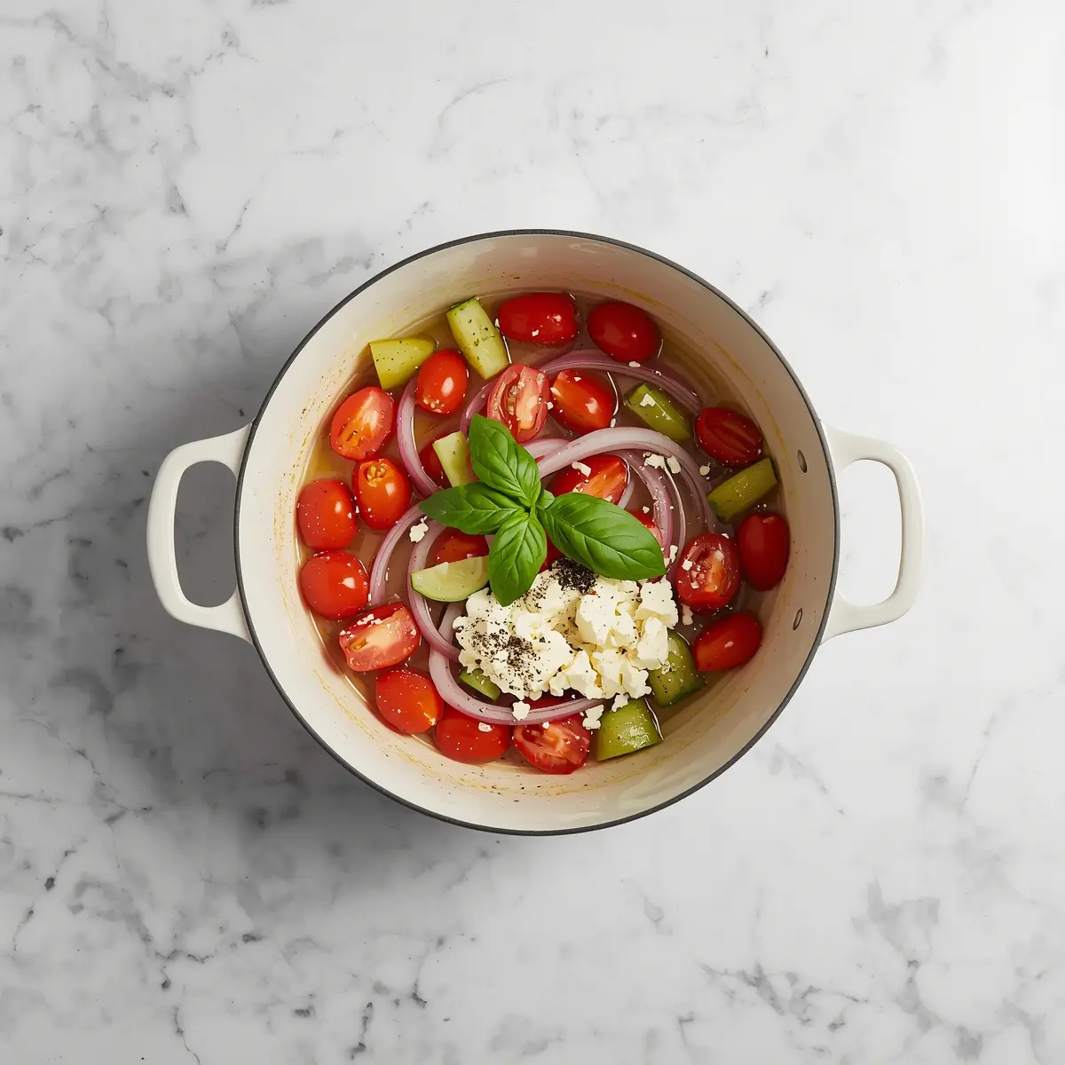 Cooking instructions for cozy summer tomato salad