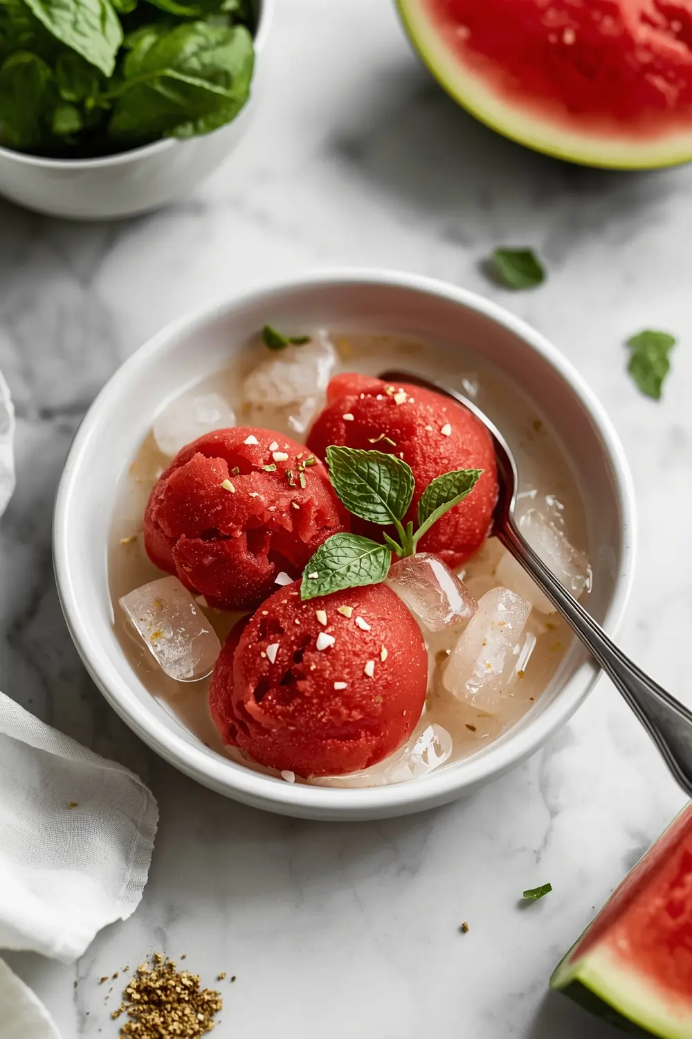 cozy watermelon sorbet homemade