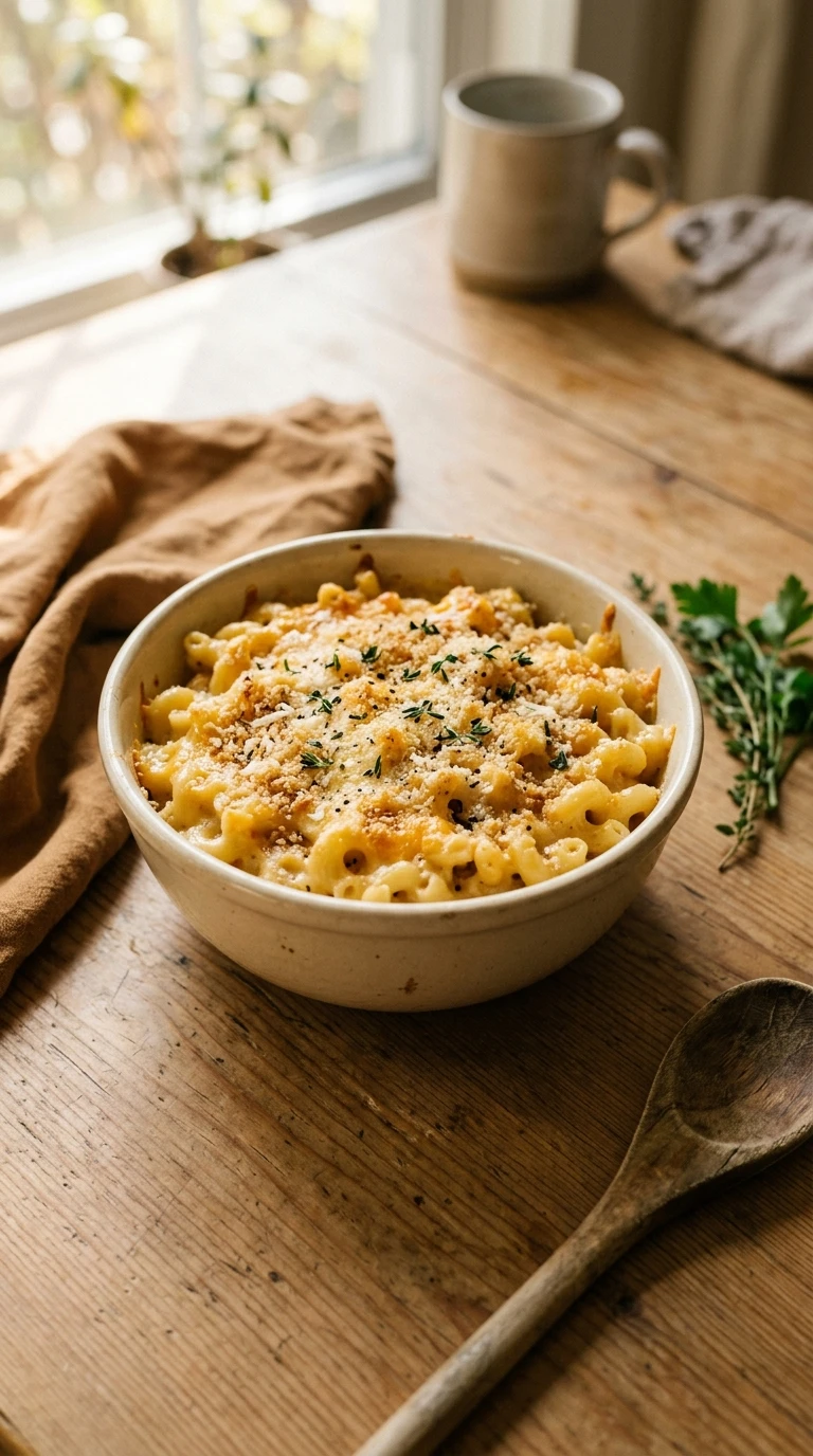 Cozy Baked Mac and Cheese - A Heartwarming Summer Comfort Pasta Dinner