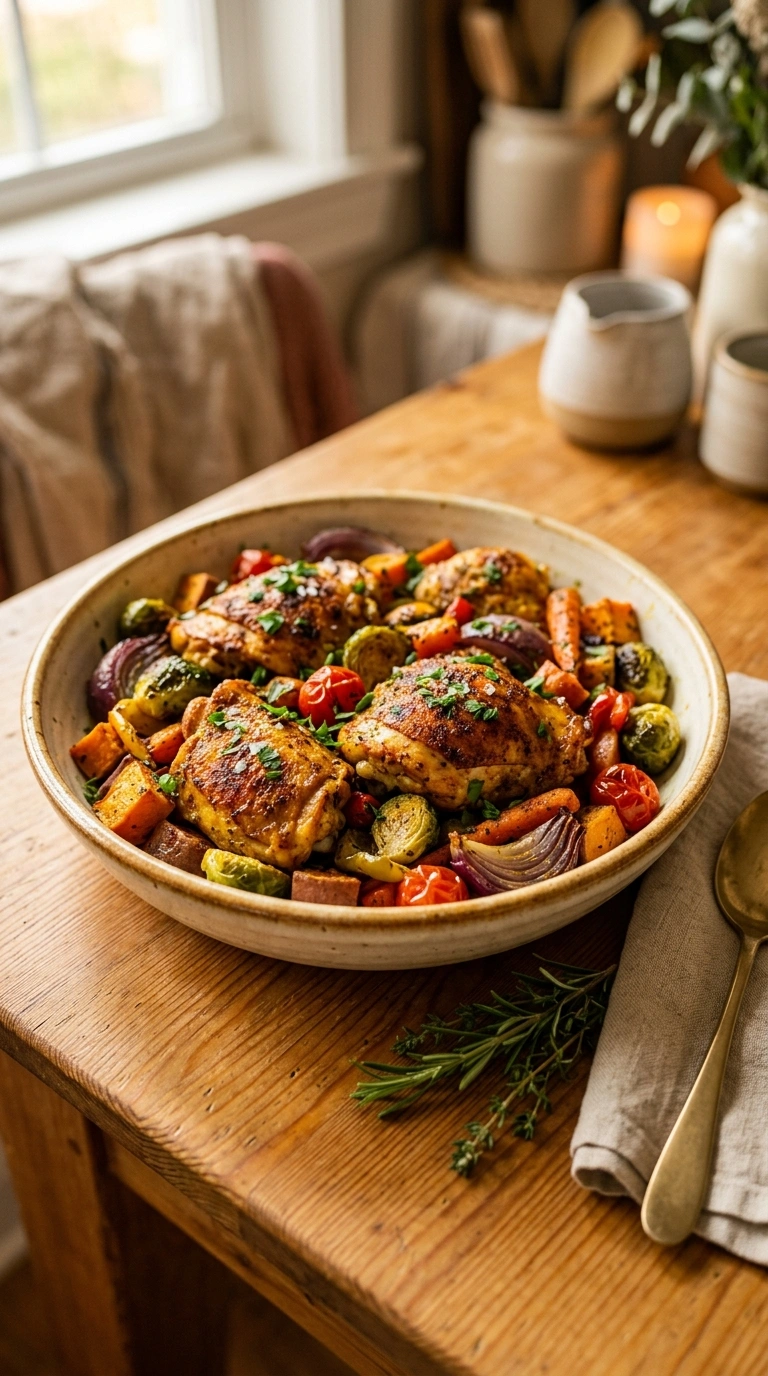 Cozy Sheet Pan Harissa Chicken - A Heartwarming Spiced Summer Dinner