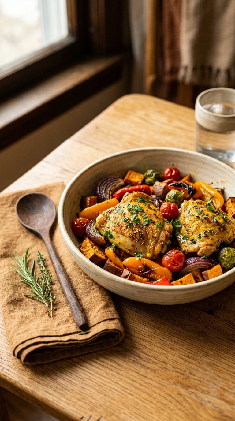 cozy sheet pan harissa chicken summer ready to serve