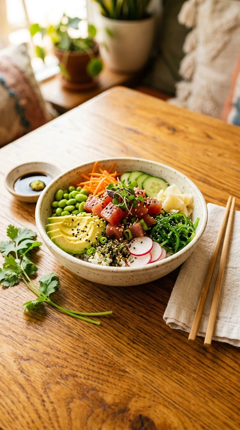 Cozy Summer Poke Bowl - A Heartwarming Fresh Hawaiian-Inspired Summer Dinner