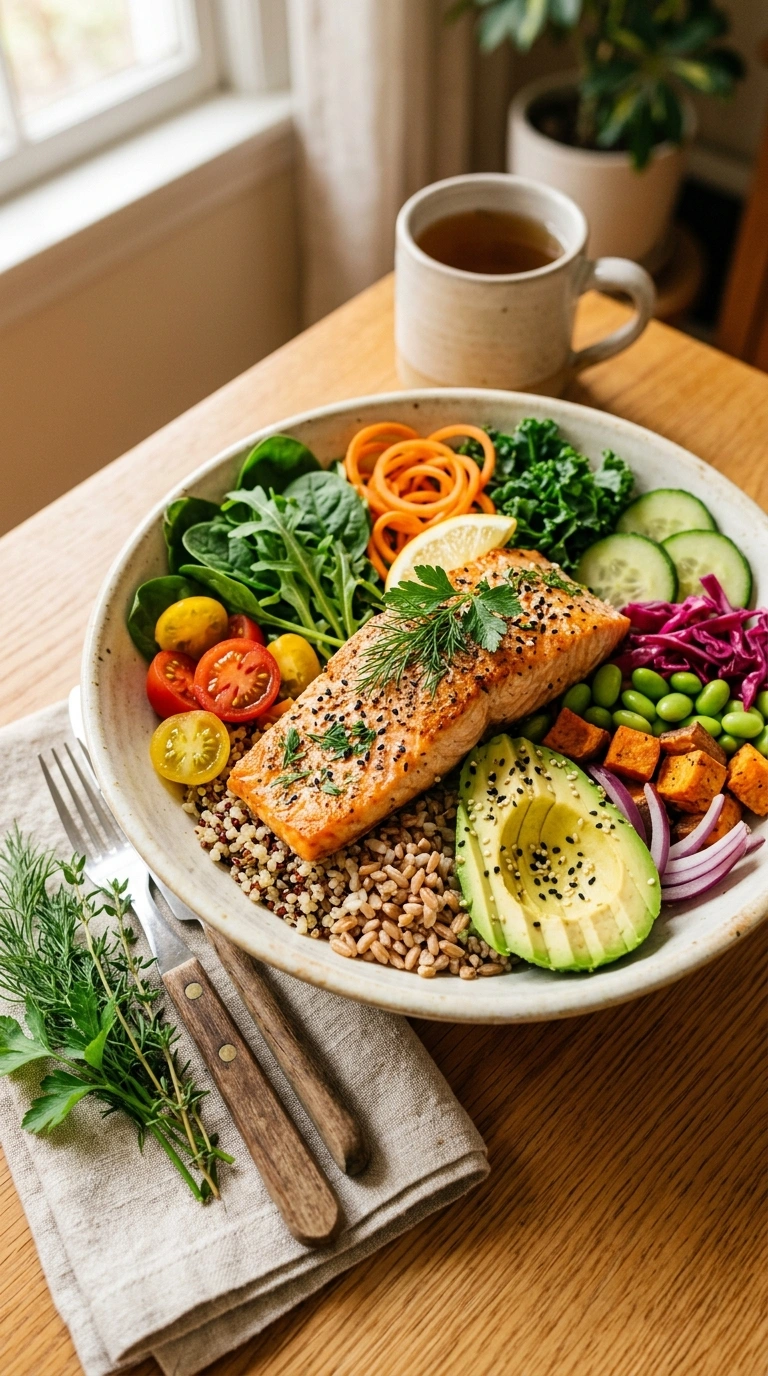 Cozy Summer Salmon Bowl - A Heartwarming Healthy Summer Weeknight Dinner