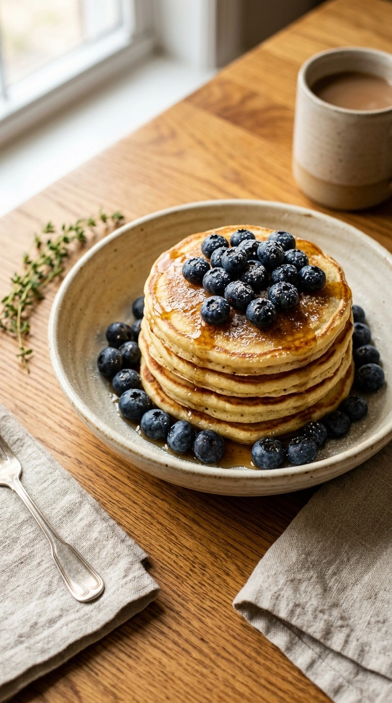 Cozy Summer Blueberry Pancakes - A Heartwarming Fresh Summer Breakfast