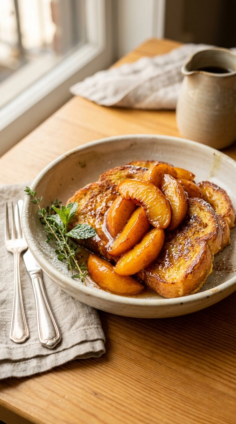 Cozy Summer Peach French Toast - A Heartwarming Fresh Summer Breakfast