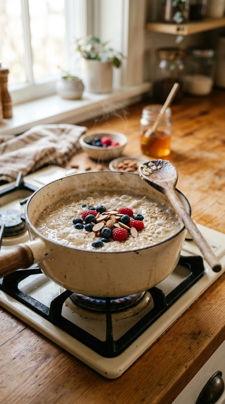 Cooking instructions for cozy summer berry overnight oats