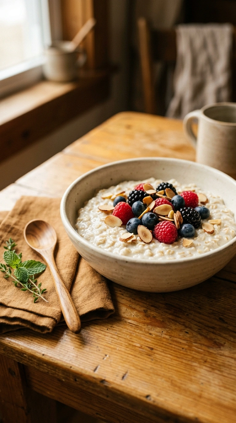 cozy summer berry overnight oats ready to serve