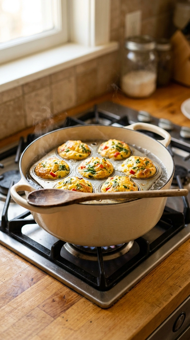 Cooking instructions for cozy summer egg muffins