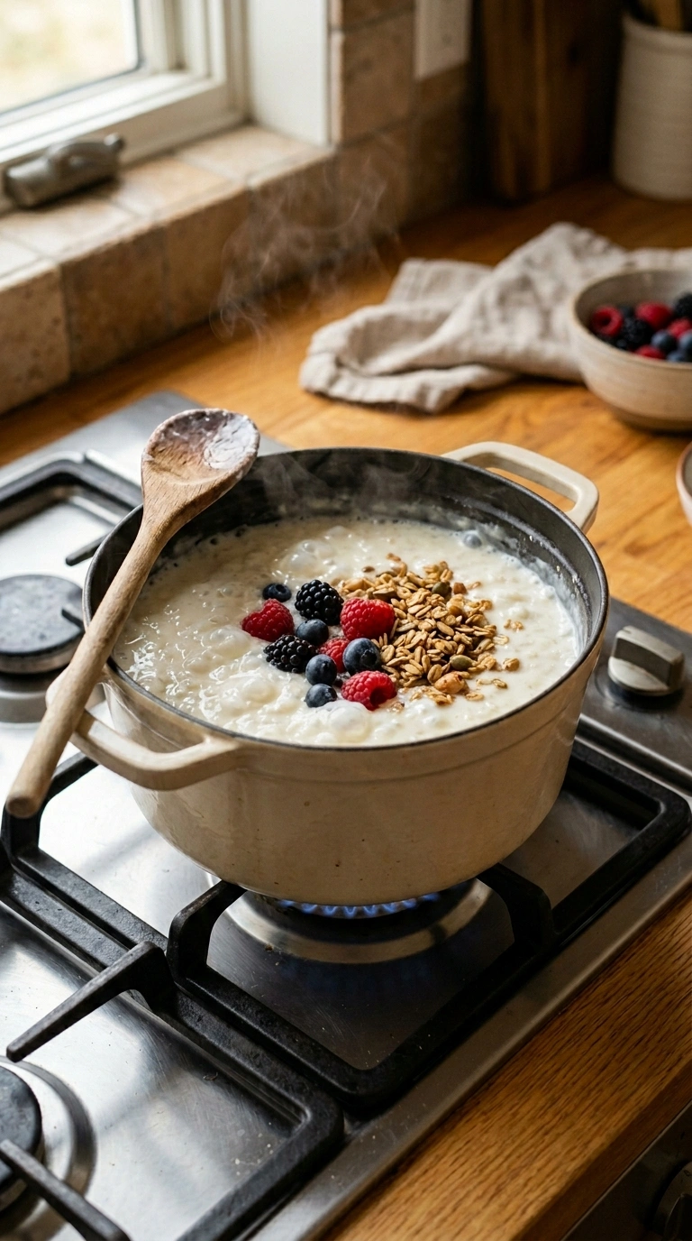 Cooking instructions for cozy summer chia pudding breakfast