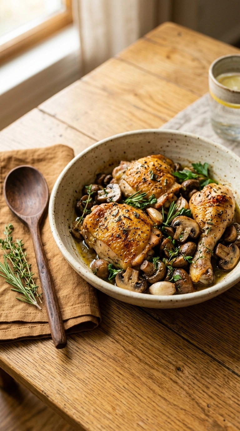 cozy garlic baked chicken ready to serve