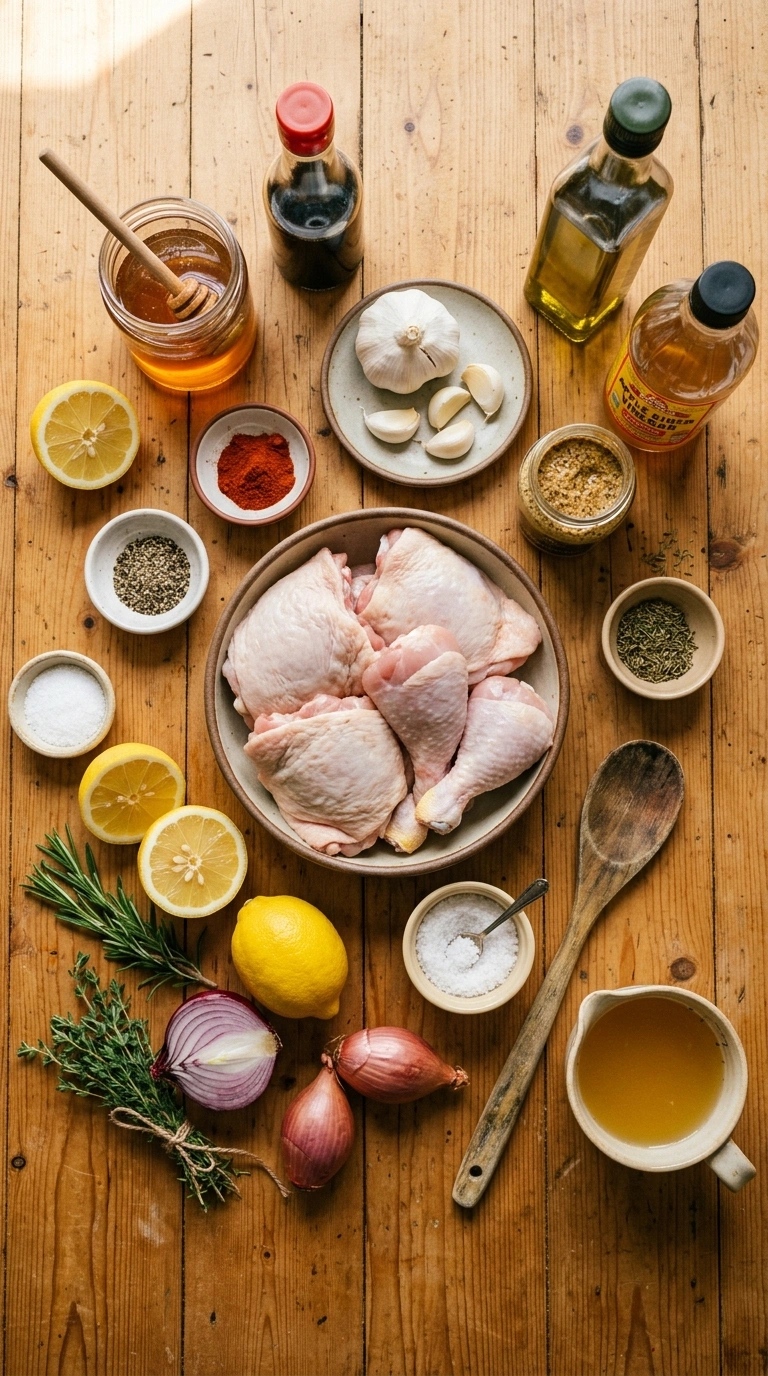 Ingredients for cozy honey baked chicken