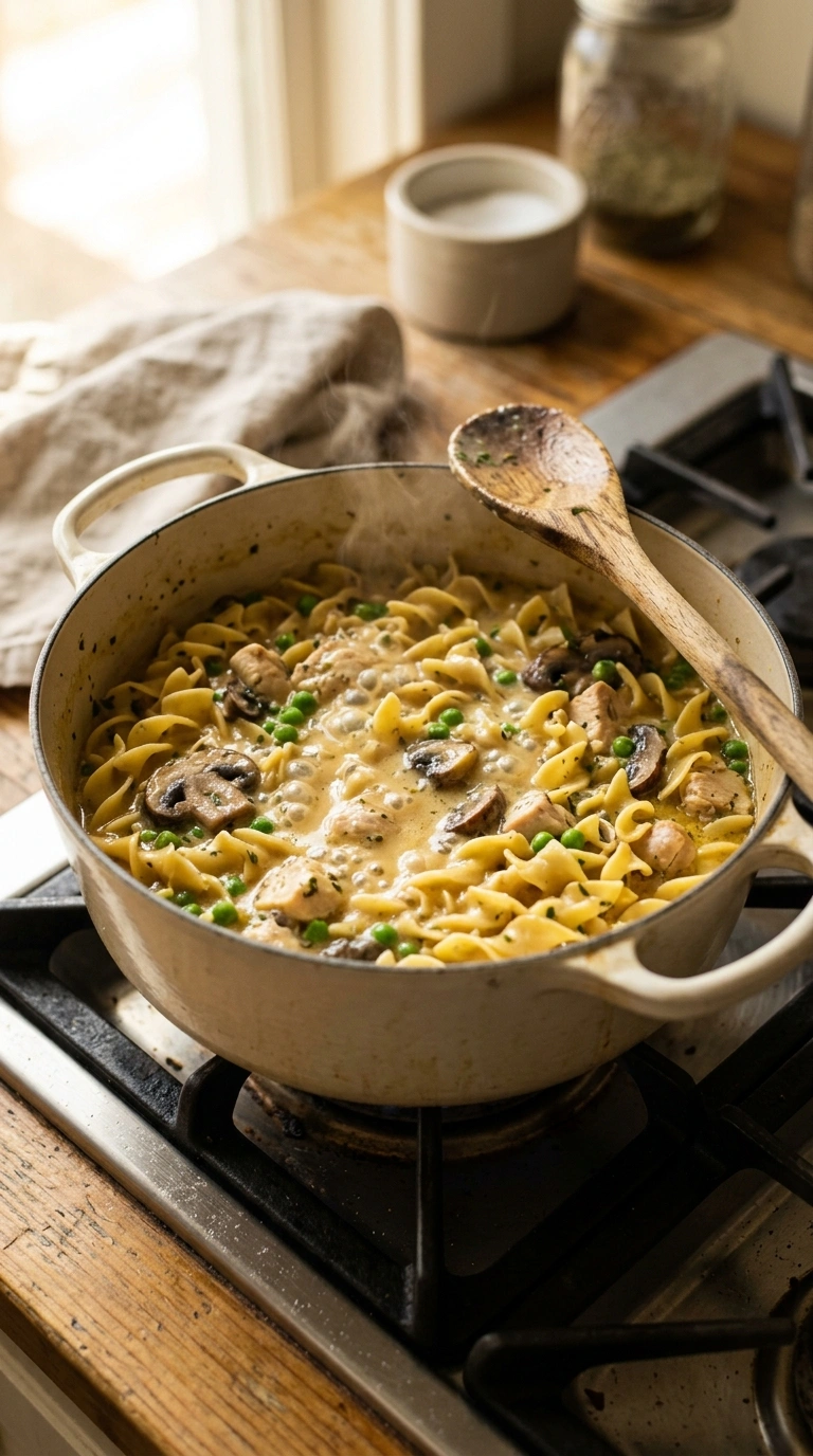 Cooking instructions for cozy creamy chicken dinner