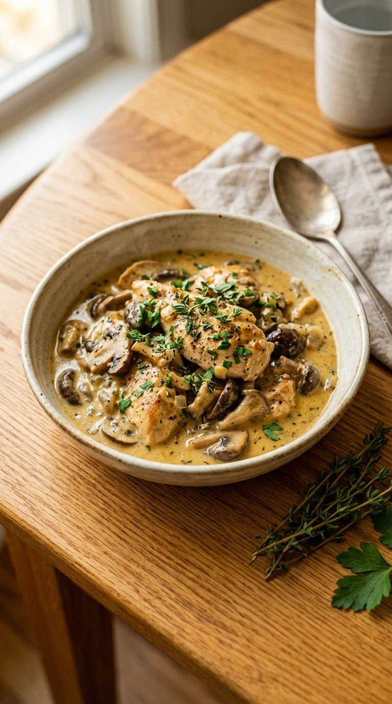 Warm Creamy Mushroom Chicken for a Quiet Night In