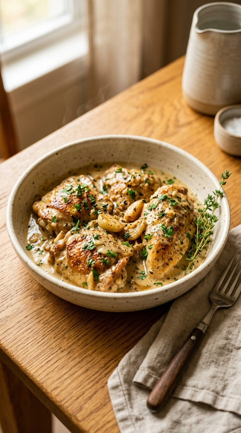 Heartwarming Creamy Garlic Chicken for a Soft Weeknight Dinner