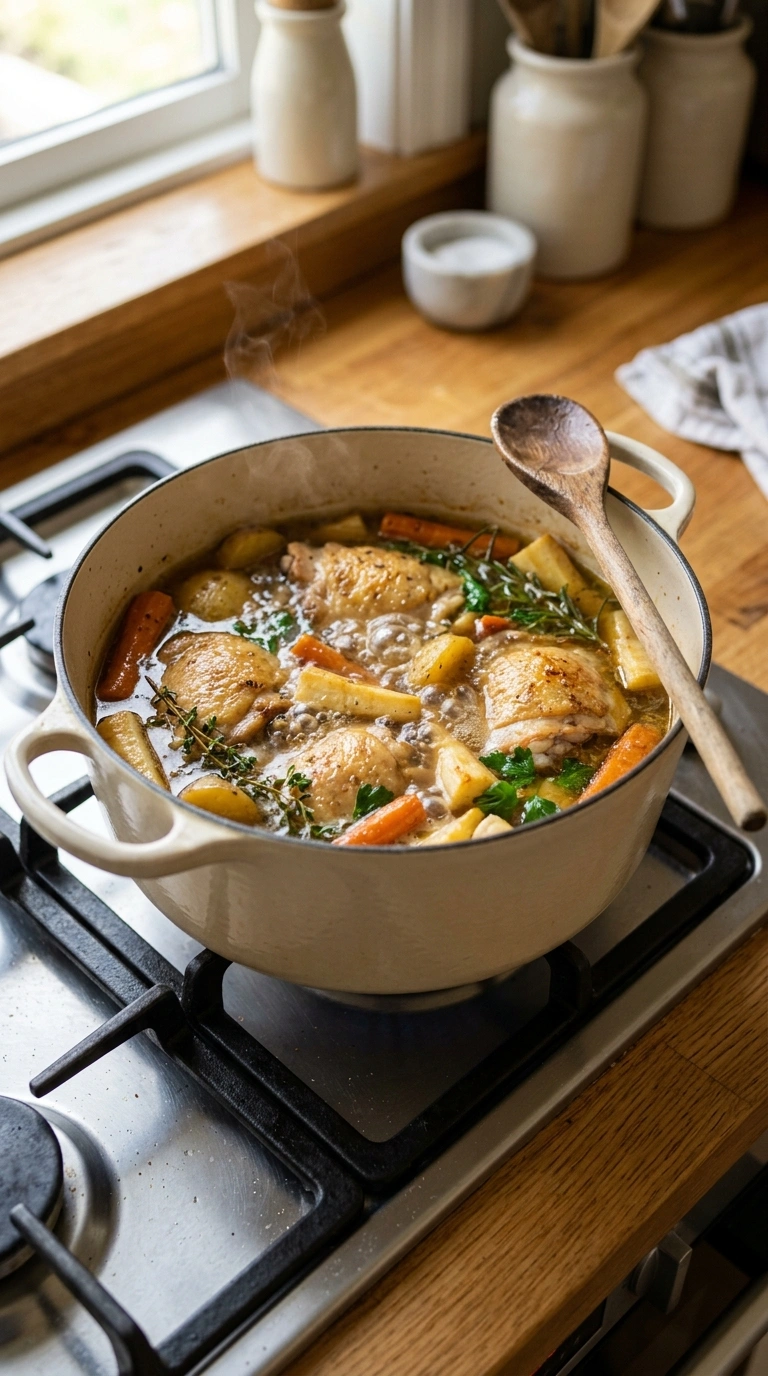Cooking instructions for cozy slow cooker chicken dinner