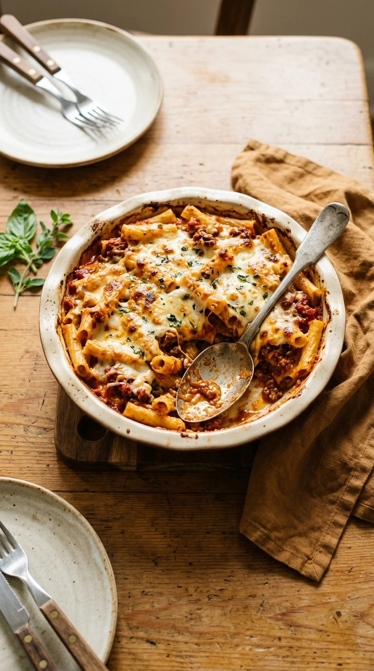 cozy baked ziti summer ready to serve